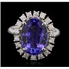 Image 1 : 14KT White Gold 6.53ct Tanzanite and Diamond Ring