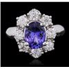 Image 1 : 14KT White Gold 2.70ct Tanzanite and Diamond Ring