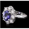 Image 2 : 14KT White Gold 2.70ct Tanzanite and Diamond Ring