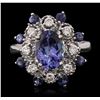 Image 1 : 14KT White Gold 3.09ctw Tanzanite and Diamond Ring