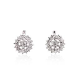 14KT White Gold 1.34ctw Diamond Earrings