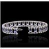 Image 3 : 14KT White Gold 11.25ctw Tanzanite and Diamond Bracelet