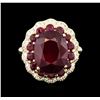 Image 1 : 14KT Yellow Gold 10.13ctw Ruby and Diamond Ring