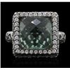 Image 1 : 18KT White Gold 3.00ct Tourmaline and Diamond Ring