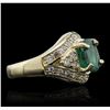 Image 2 : 14KT Yellow Gold 2.01ct Emerald and Diamond Ring