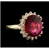 Image 2 : 14KT Yellow Gold 7.44ct Ruby and Diamond Ring