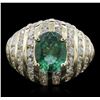 Image 1 : 14KT Yellow Gold 2.03ct Emerald and Diamond Ring
