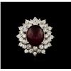 Image 1 : 14KT White Gold 8.69ctw Ruby and Diamond Ring