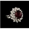 Image 2 : 14KT White Gold 8.69ctw Ruby and Diamond Ring