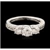 Image 1 : 14KT White Gold 1.11ctw Diamond Ring