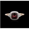 Image 1 : 14KT Rose Gold 0.90ct Tourmaline and Diamond Ring