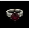 Image 1 : Platinum 4.76ct Ruby and Diamond Ring