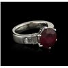 Image 2 : Platinum 4.76ct Ruby and Diamond Ring