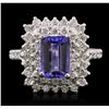 Image 1 : 14KT White Gold 1.88ct Tanzanite and Diamond Ring