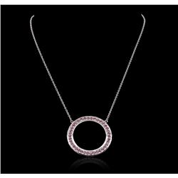 14KT White Gold 2.00ctw Pink Sapphire Necklace