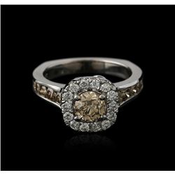 14KT White Gold 1.81ctw Fancy Brown Diamond Ring