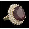 Image 2 : 14KT Yellow Gold 17.96ct Ruby and Diamond Ring