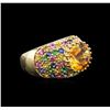 Image 2 : 14KT Yellow Gold 4.44ct Citrine, Multicolor Sapphire and Tsavorite Ring