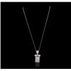 Image 2 : 14KT White Gold 0.60ctw Diamond Pendant With Chain