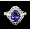 Image 1 : 18KT White Gold 3.62ct Tanzanite and Diamond Ring