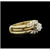 Image 2 : 14KT Yellow Gold 1.65ctw Diamond Ring and Guard