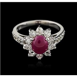 14KT White Gold 1.64ct Ruby and Diamond Ring