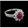 Image 2 : 14KT White Gold 1.64ct Ruby and Diamond Ring