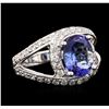 Image 2 : 14KT White Gold 2.37ct Tanzanite and Diamond Ring