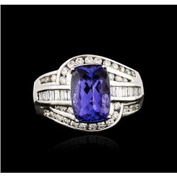 18KT White Gold 3.72ct Tanzanite and Diamond Ring