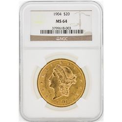 1904 NGC MS64 $20 Liberty Head Double Eagle Coin