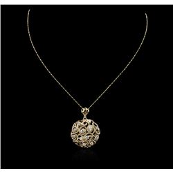 14KT Yellow Gold 1.85ctw Diamond Pendant With Chain