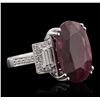 Image 2 : 18KT White Gold 12.59ct Ruby and Diamond Ring