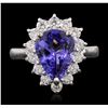 Image 1 : 14KT White Gold 2.66ct Tanzanite and Diamond Ring