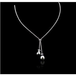 18KT White Gold Pearl and Diamond Necklace