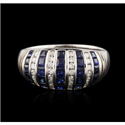 14KT White Gold 1.43ctw Sapphire and Diamond Ring