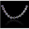 Image 1 : 14KT Yellow Gold 34.56ctw Tanzanite and Diamond Necklace