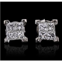 14KT White Gold 1.33ctw Diamond Earrings