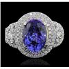 Image 1 : 14KT Two-Tone Gold 4.29ct Tanzanite and Diamond Ring