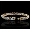 Image 3 : 10KT Yellow Gold 12.00ctw Blue Topaz Bracelet