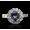 Image 1 : 14KT White Gold 1.61ct Tanzanite and Diamond Ring