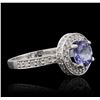 Image 2 : 14KT White Gold 1.61ct Tanzanite and Diamond Ring
