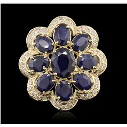 14KT Yellow Gold 10.82ctw Sapphire Ring