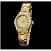 Image 2 : Rolex 18KT Yellow Gold Diamond Oyster Perpetual Ladies Watch