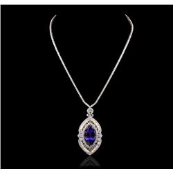 18KT White Gold 33.29ct Tanzanite and Diamond Necklace