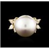 Image 1 : 18KT Yellow Gold Pearl and Diamond Ring
