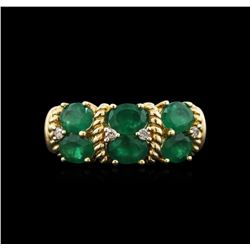 14KT Yellow Gold 2.12ctw Emerald and Diamond Ring