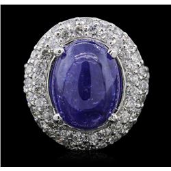 14KT White Gold 8.71ct Tanzanite and Diamond Ring