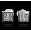 Image 1 : 14KT White Gold 0.73ctw Diamond Earrings