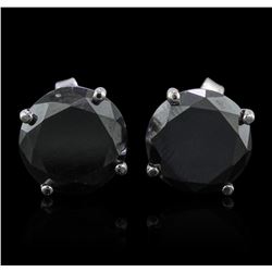 14KT White Gold 5.50ctw Black Diamond Earrings