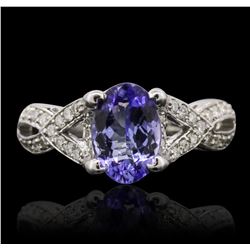 14KT White Gold 1.93ct Tanzanite and Diamond Ring